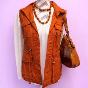 Rust orange utility vest